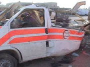 Ambulance destoryed by US opertion "Steel Curtain." Photo by Sabah Ali 